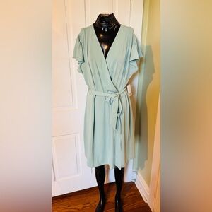 Nine West Sage Green Wrap Dress Sz XL (NWT)